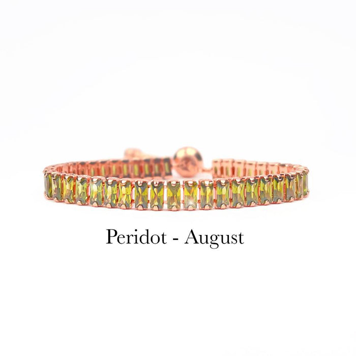 August Peridot Rose Gold Bracelet