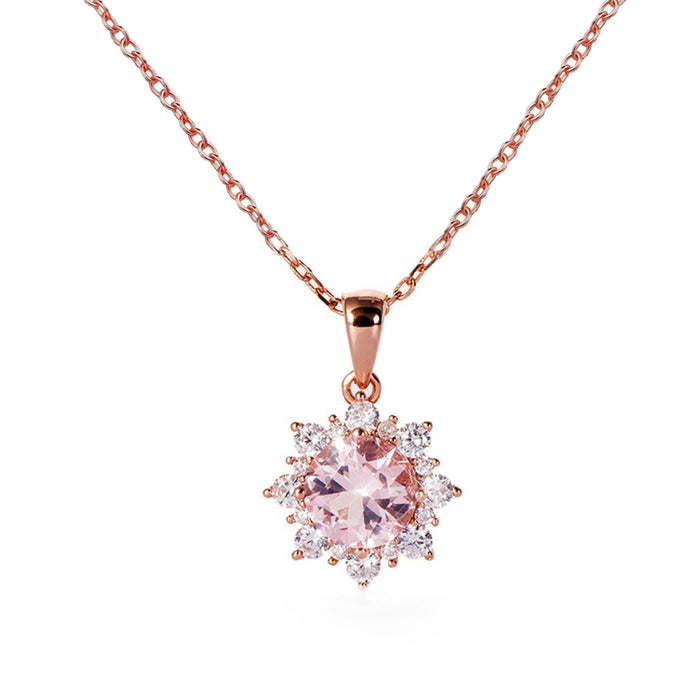 Pink Flower Cluster Necklace