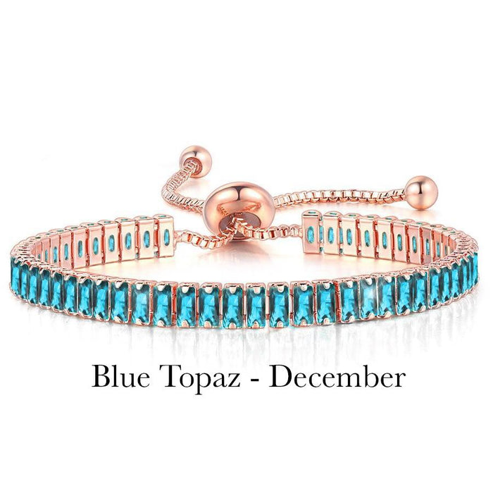 December Blue Topaz Rose Gold Bracelet