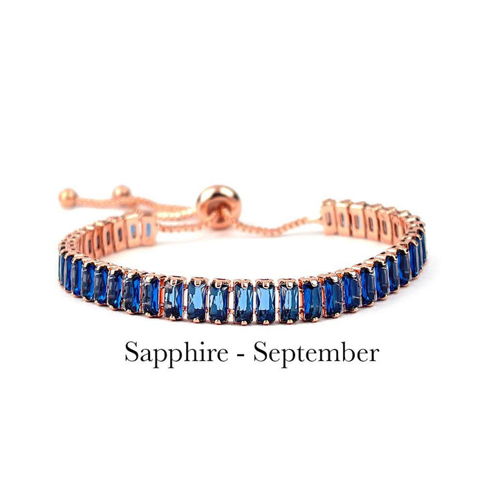 September Sapphire Rose Gold Bracelet