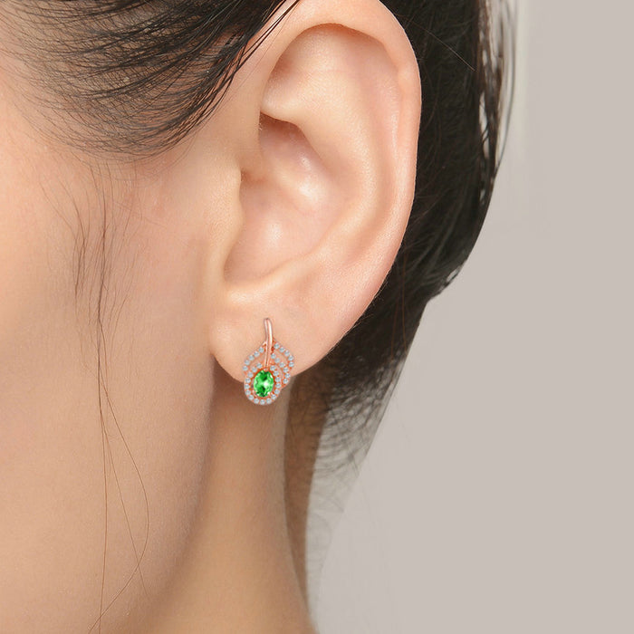 Peridot Leaf Earrings