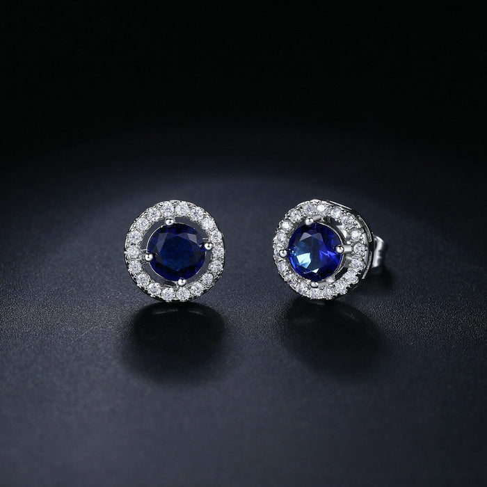 Blue Halo Earrings