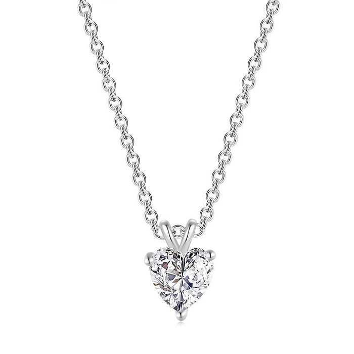 Elegant Silver Heart Pendant Necklace