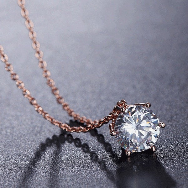 Six Claw Diamond Pendant Necklace