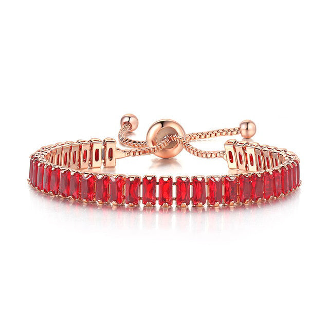 July Ruby Rose Gold Bracelet