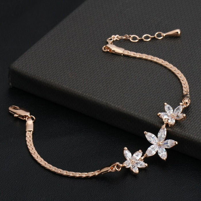 Elegant Triple Flower Bracelet